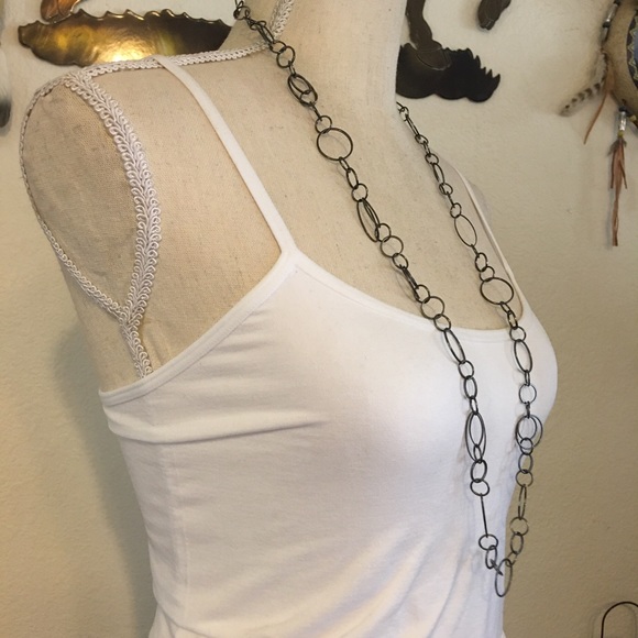 NY&Co dark chrome chain link long necklace - Picture 2 of 7